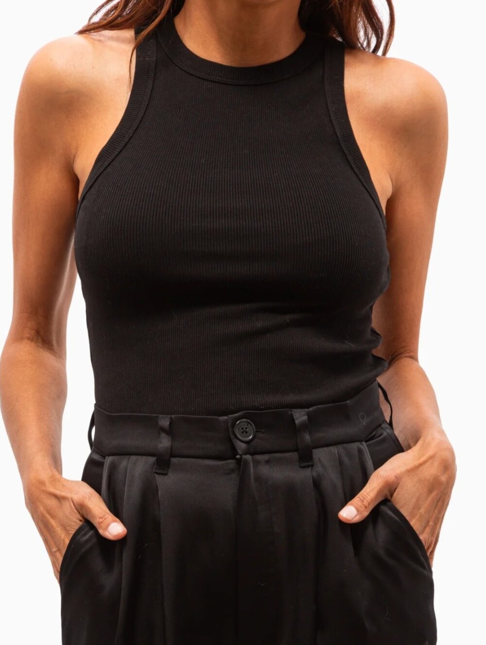 Anine Bing Eva Tank in Black - Size XS